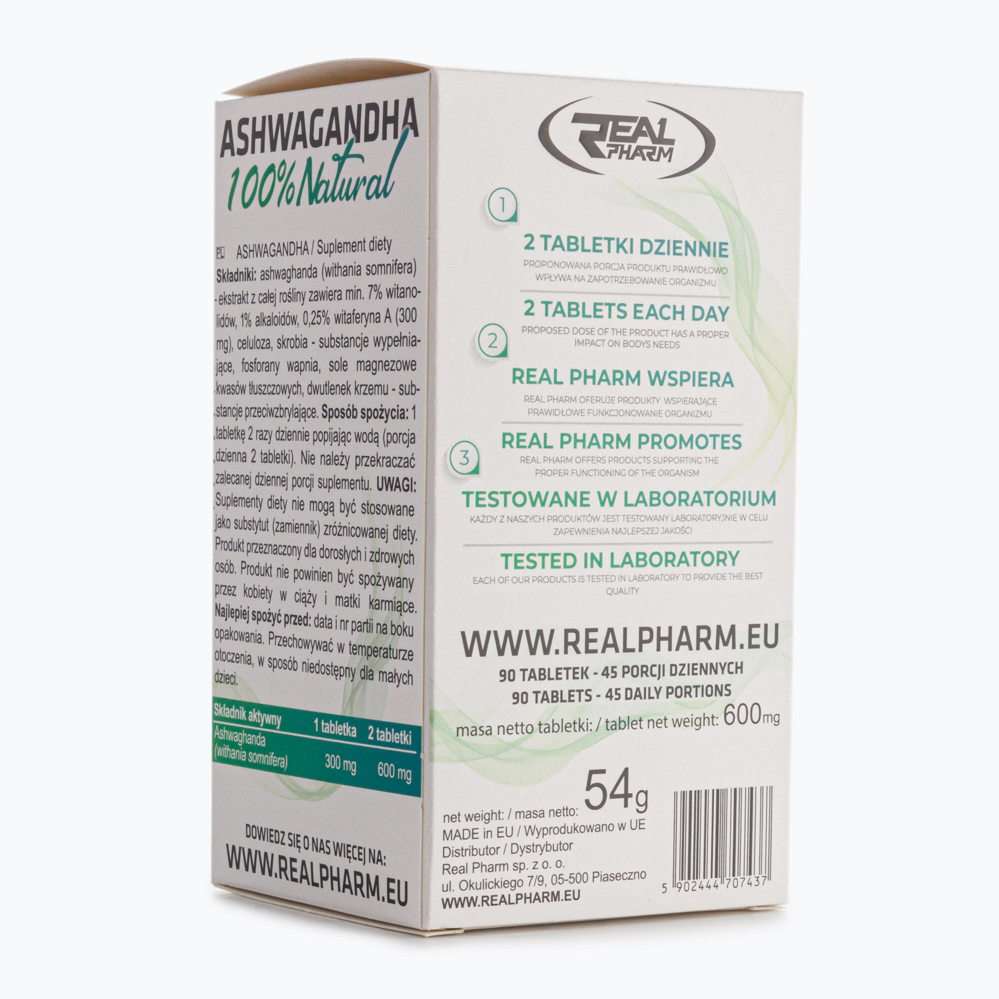 Zdrowie i uroda Real Pharm Ashwagandha 100% 90tabs 3/3