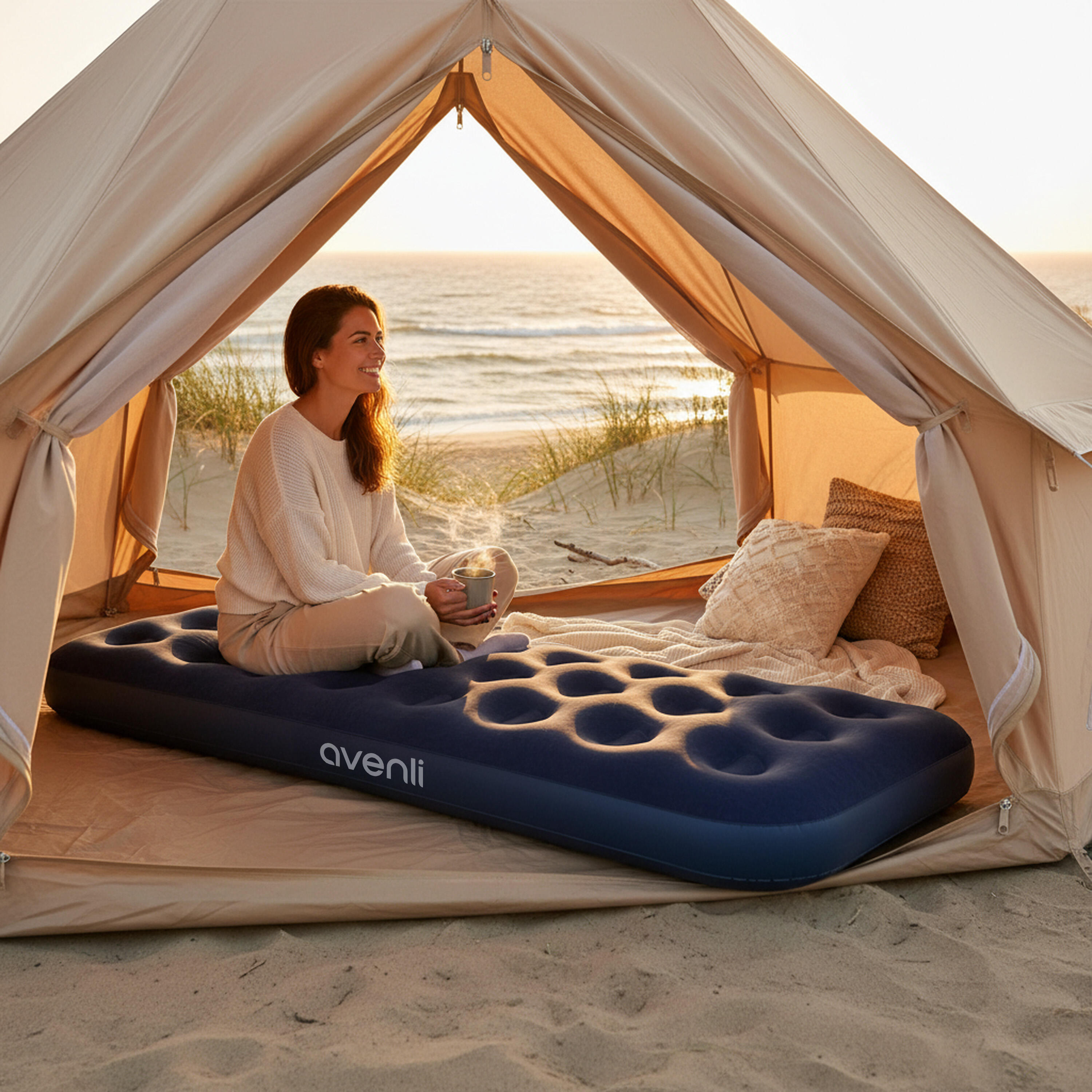 Luftmatratze Camping 1 Person 191x73x22cm Luftbett Campingmatratze 3/7