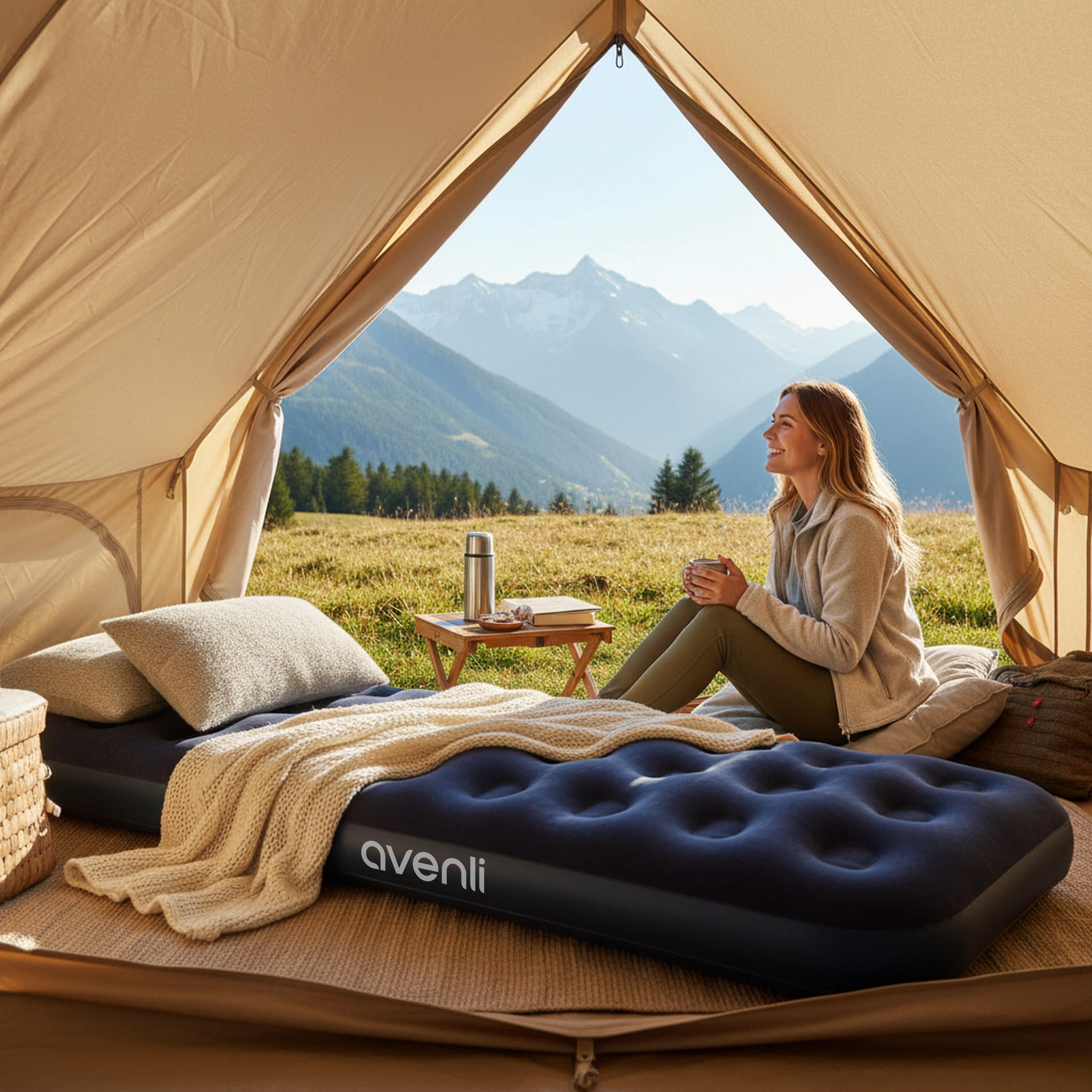 Luftmatratze Camping 1 Person 191x73x22cm Luftbett Campingmatratze 4/7