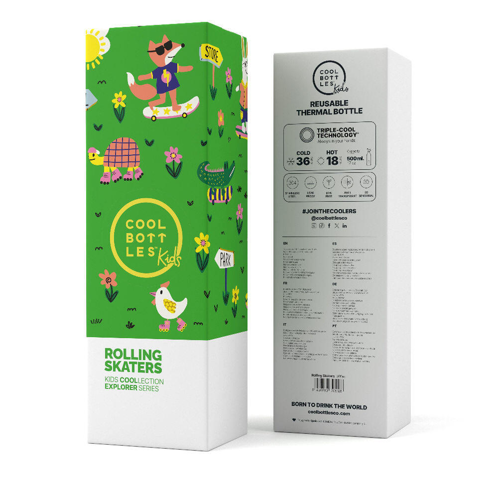 Botella Térmica para niños Cool Bottles. Con envío gratis. Rolling Skaters 500ml 4/4