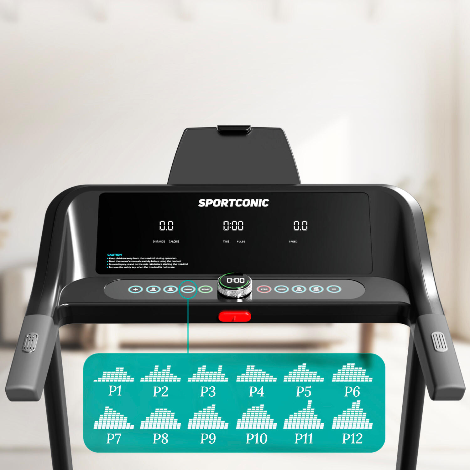 Sportconic T155 Loopband 1-14km/u, Inklapbaar, 12 programma's 5/7