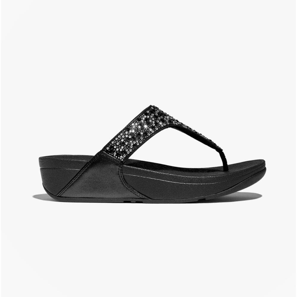 Lulu Crystal-mix Womens Poolside Slip On Toe Post Sandals
