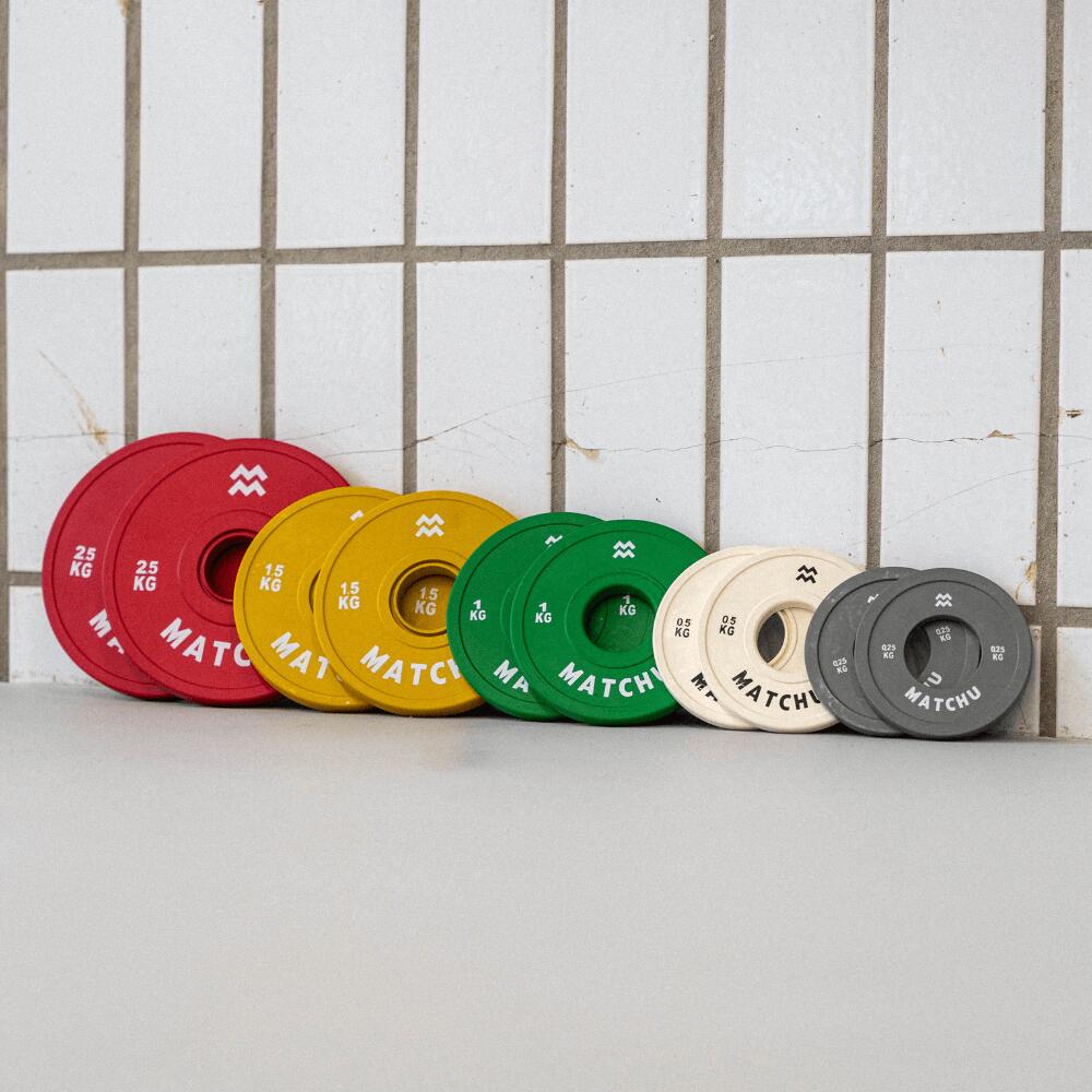 Fractional plates set - 0.25 - 0.5 - 1 - 1.5 - 2.5 kg - 2x elk gewicht 4/7
