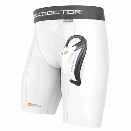 Short Compression avec Coquille Shock Doctor BioFlex Blanc M