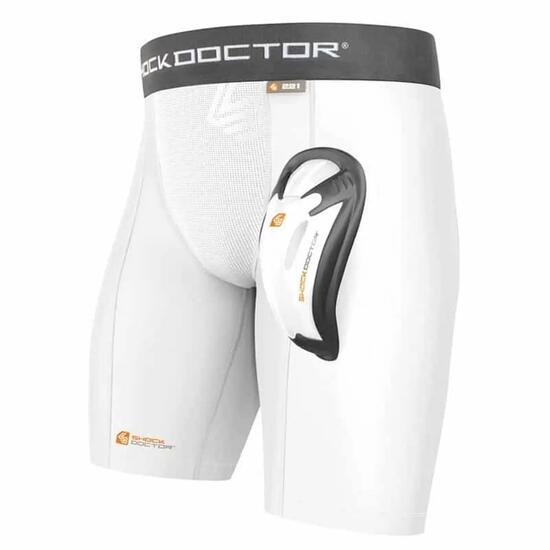 Short Compression avec Coquille Shock Doctor BioFlex Blanc M
