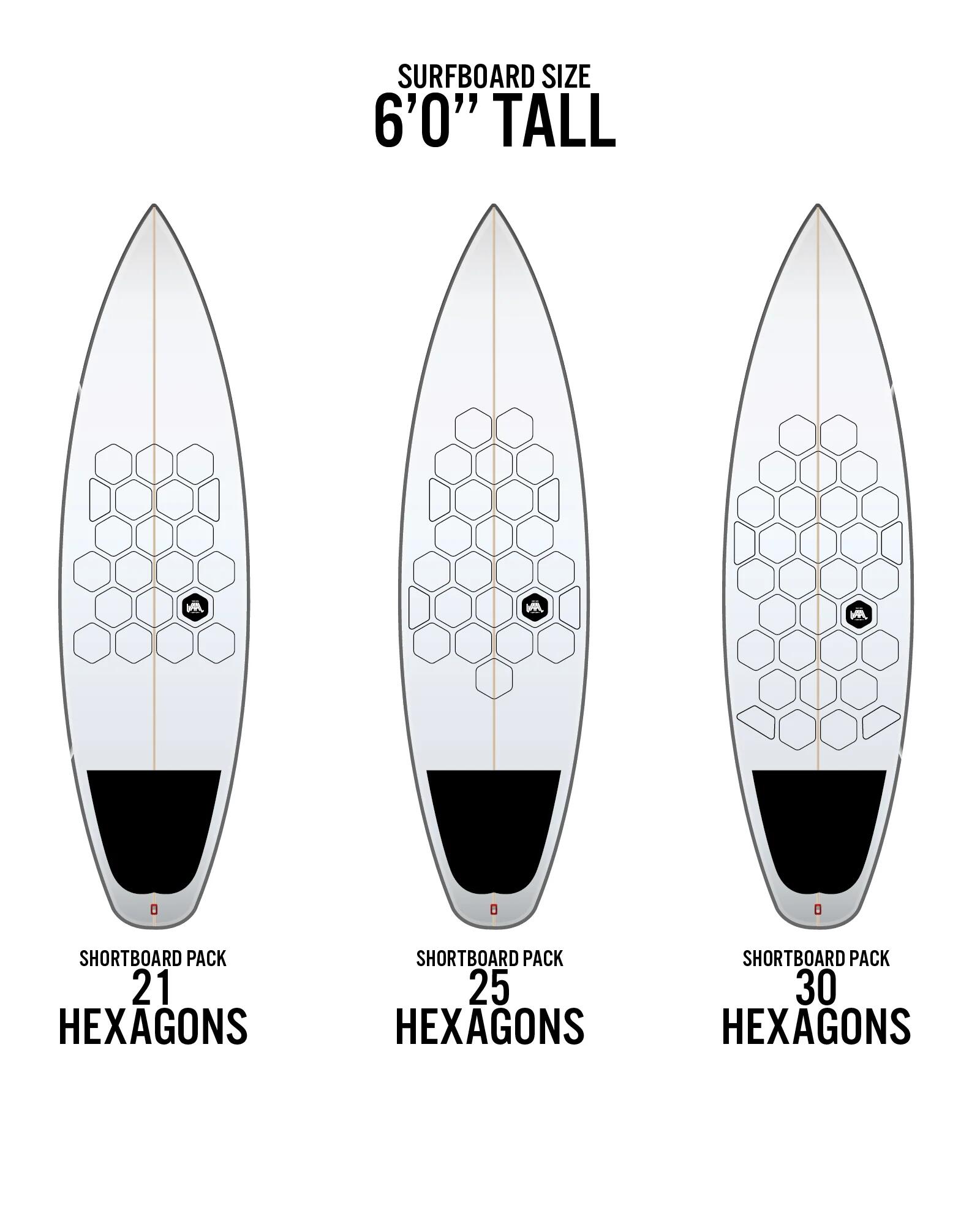 Surfboard Front Traction Pads - 21 Pack für 5′- 6′ Board 5/7