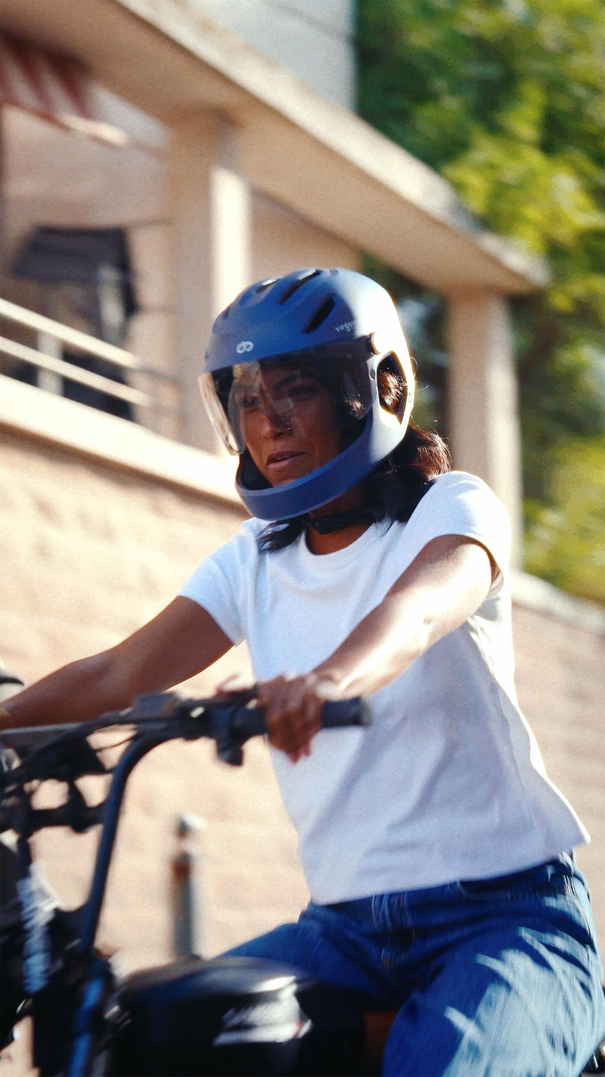 Virgo Integral Mips Bleu - Casque Intégral Urbain avec visière et phare arrière 4/9