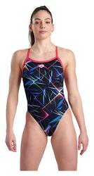 Maillot de Bain 1 Pièce Arena Allover Challenge Back Bleu Rose