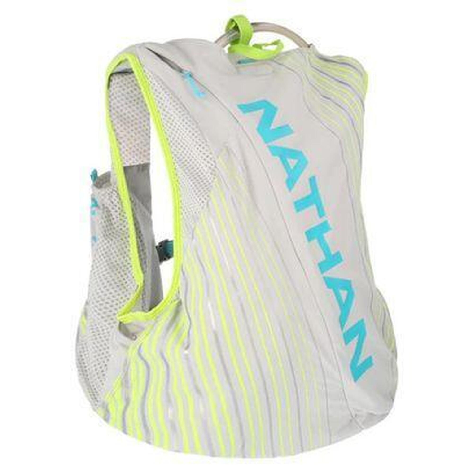 Nathan - Sac D'Hydratation Nathan Pinnacle 12l Gris/bleu + Poche À Eau 1.5l - Gilet De Running - Bleu|vert - 40 M - Decathlon