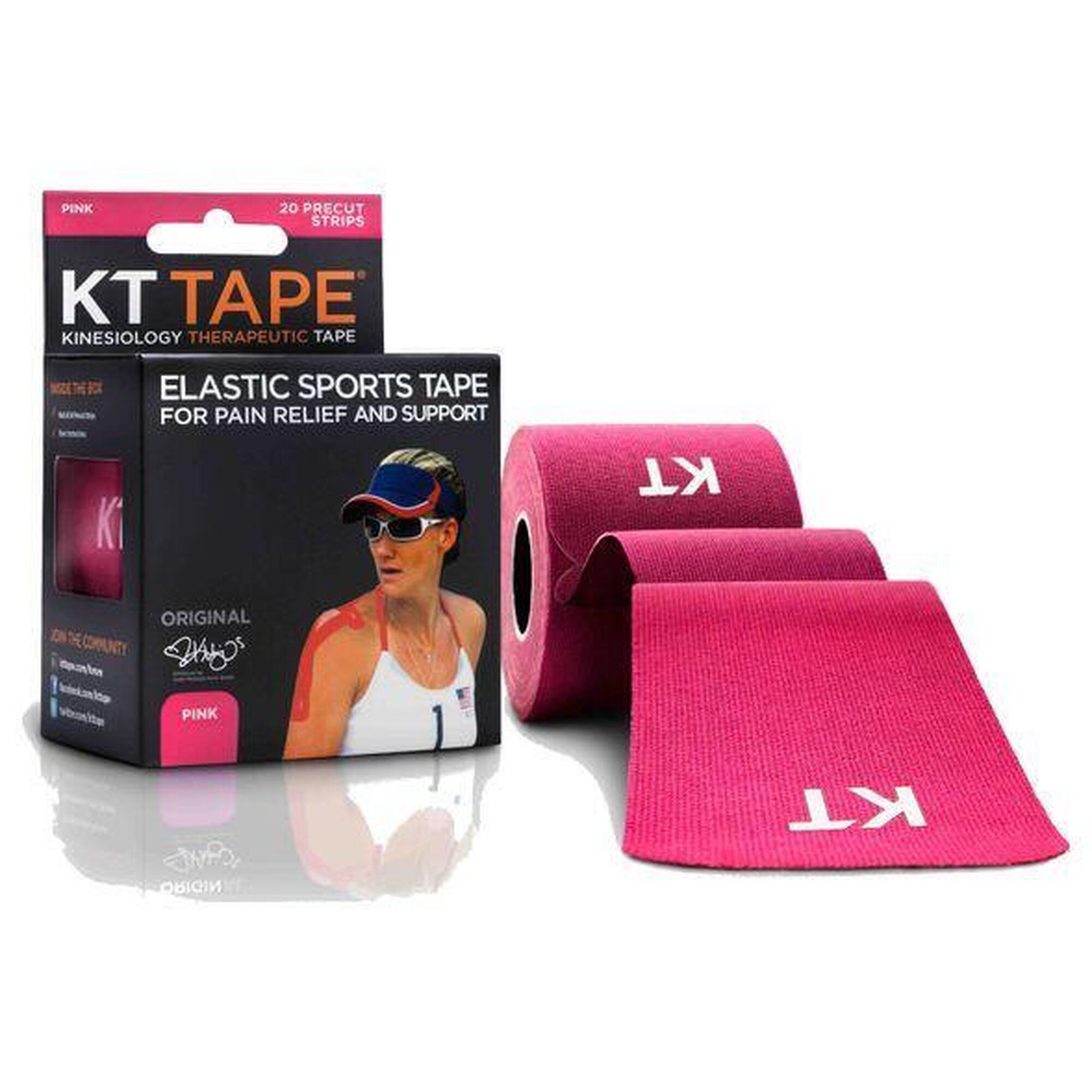 Kt Tape - Bande Prédécoupée Kt Tape Coton Original Rose 20 Bandes - Bande De Kinésiologie - Rose - 5 Cm - Decathlon