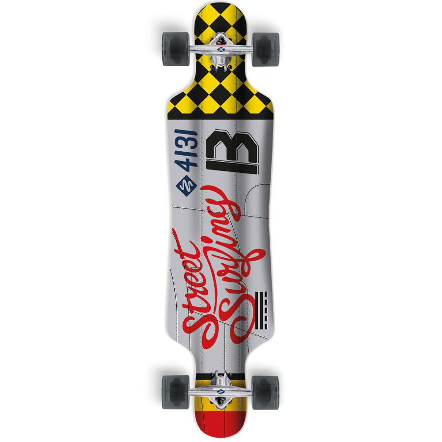 Street Surfing - Planche De Skate Street Surfing Drop Through Freeride - Longboard Skate - Bleu|multicolore - Taille Unique - Decathlon