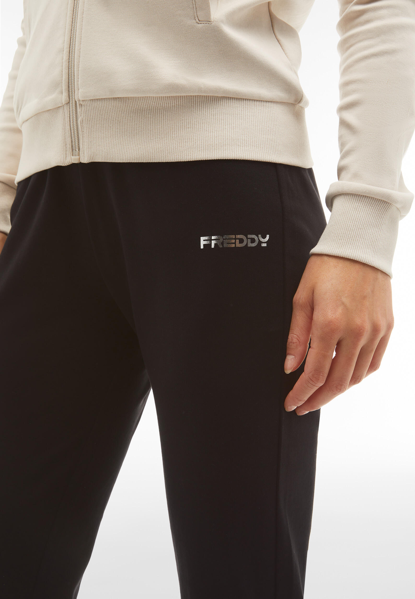 Tuta sportiva in interlock con felpa collo alto e zip 5/5