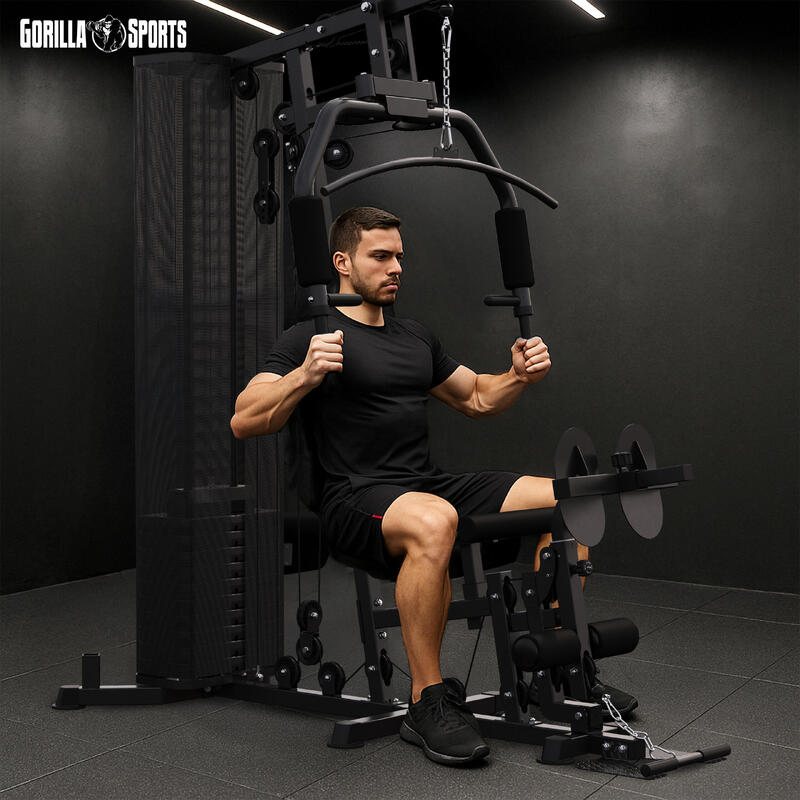Statie de fitness multifunctionala, 218 x 204 x 106, negru, Gorilla Sports