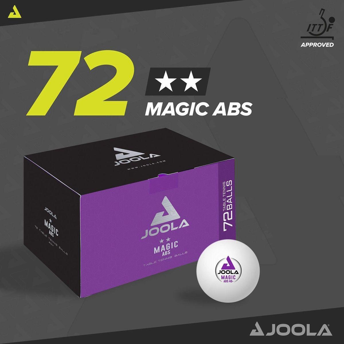 Balles de tennis de table Magic ABS 40+ x72 blanches 4/6