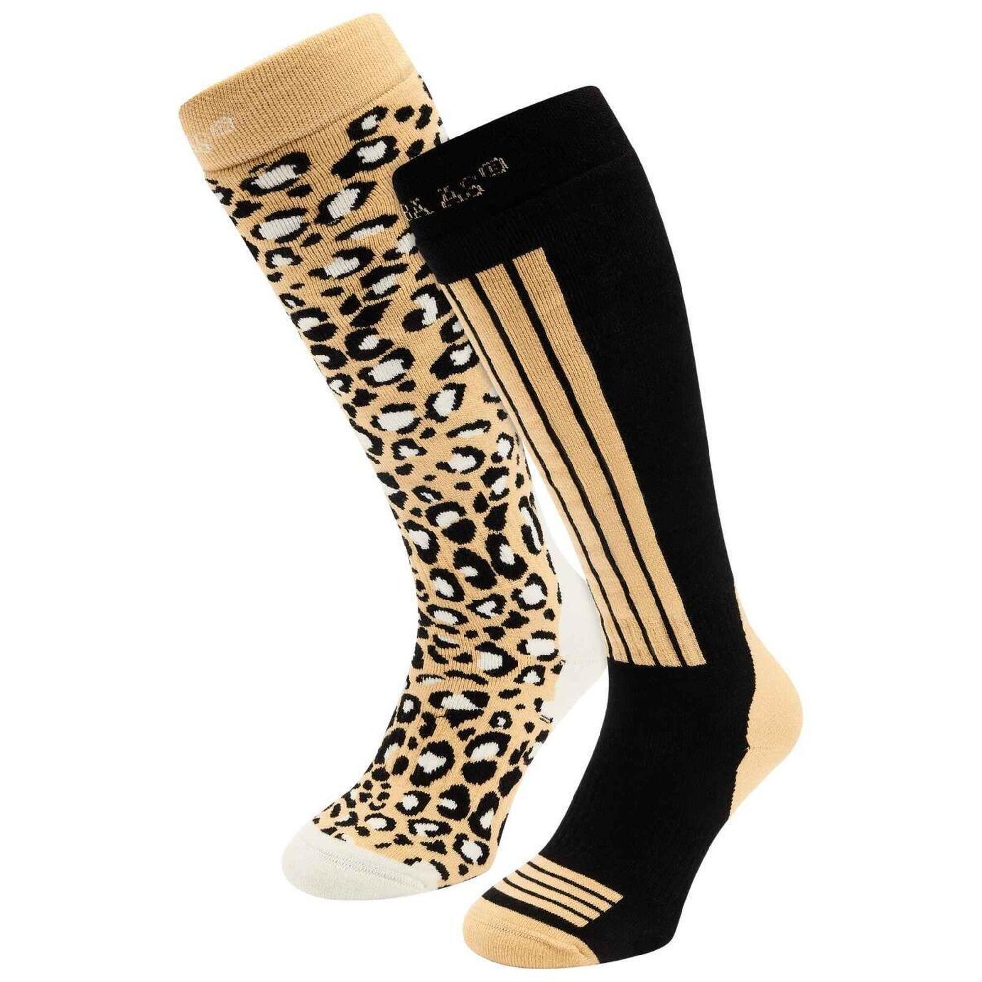 Poederbaas - Chaussettes De Ski - Femme - 2 Paires - Noir Multi - Chaussettes - Noir - Decathlon