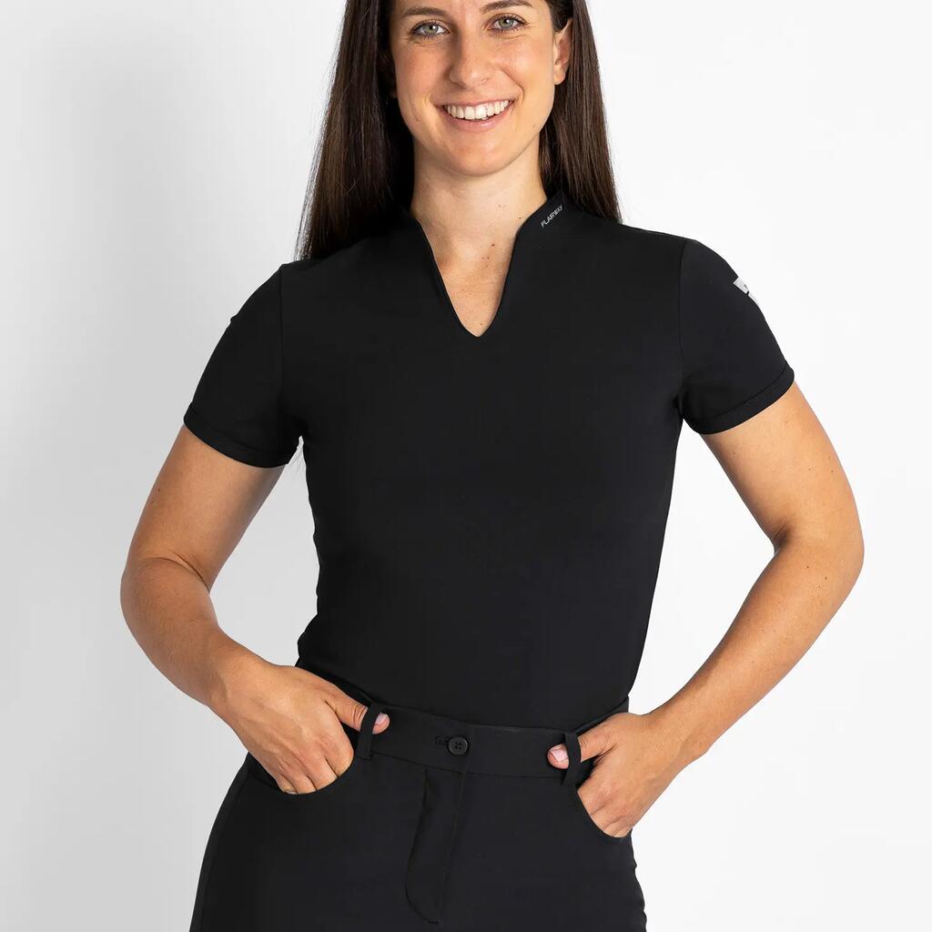 Calusa Golf Shirt Black for Women Technical Breathable Fabric