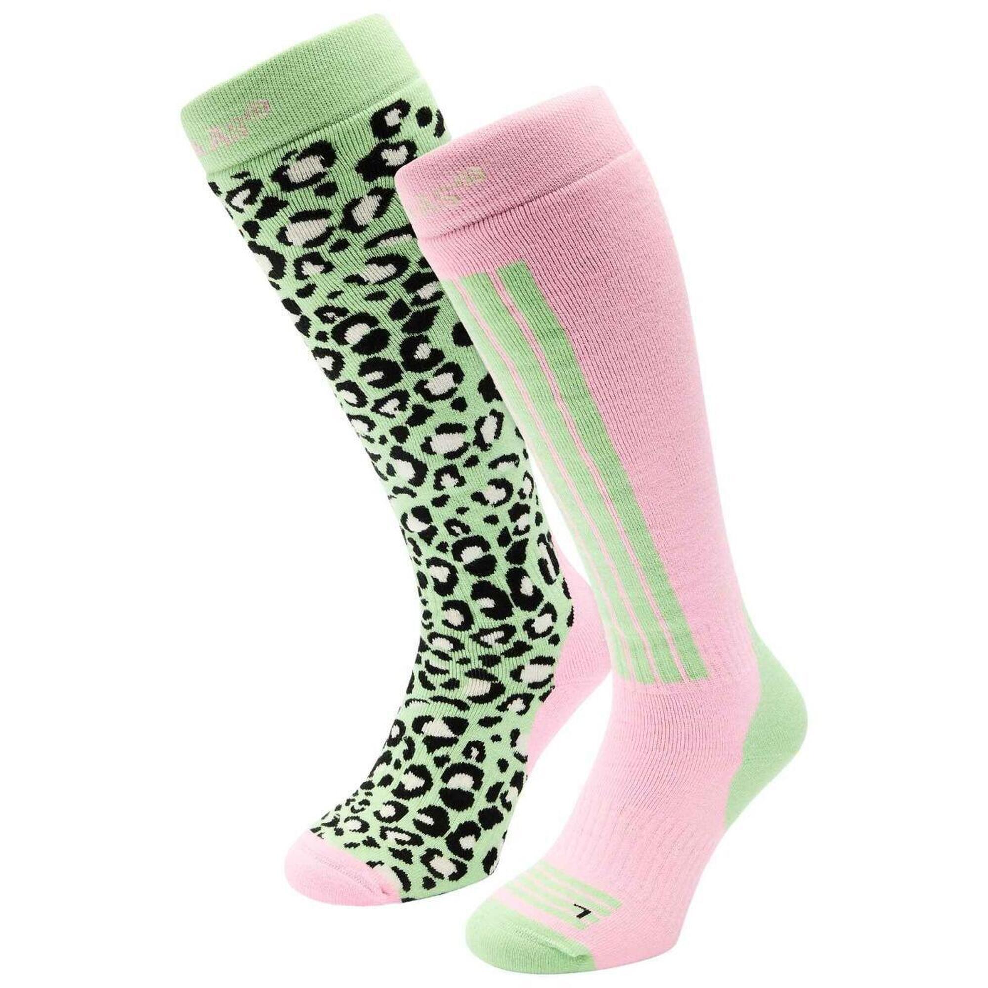 Poederbaas - Chaussettes De Ski - Femme - 2 Paires - Avocat - Chaussettes - Vert - Decathlon