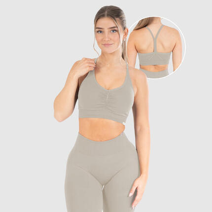 Damen Sport BH Solid Scrunch Schwarz