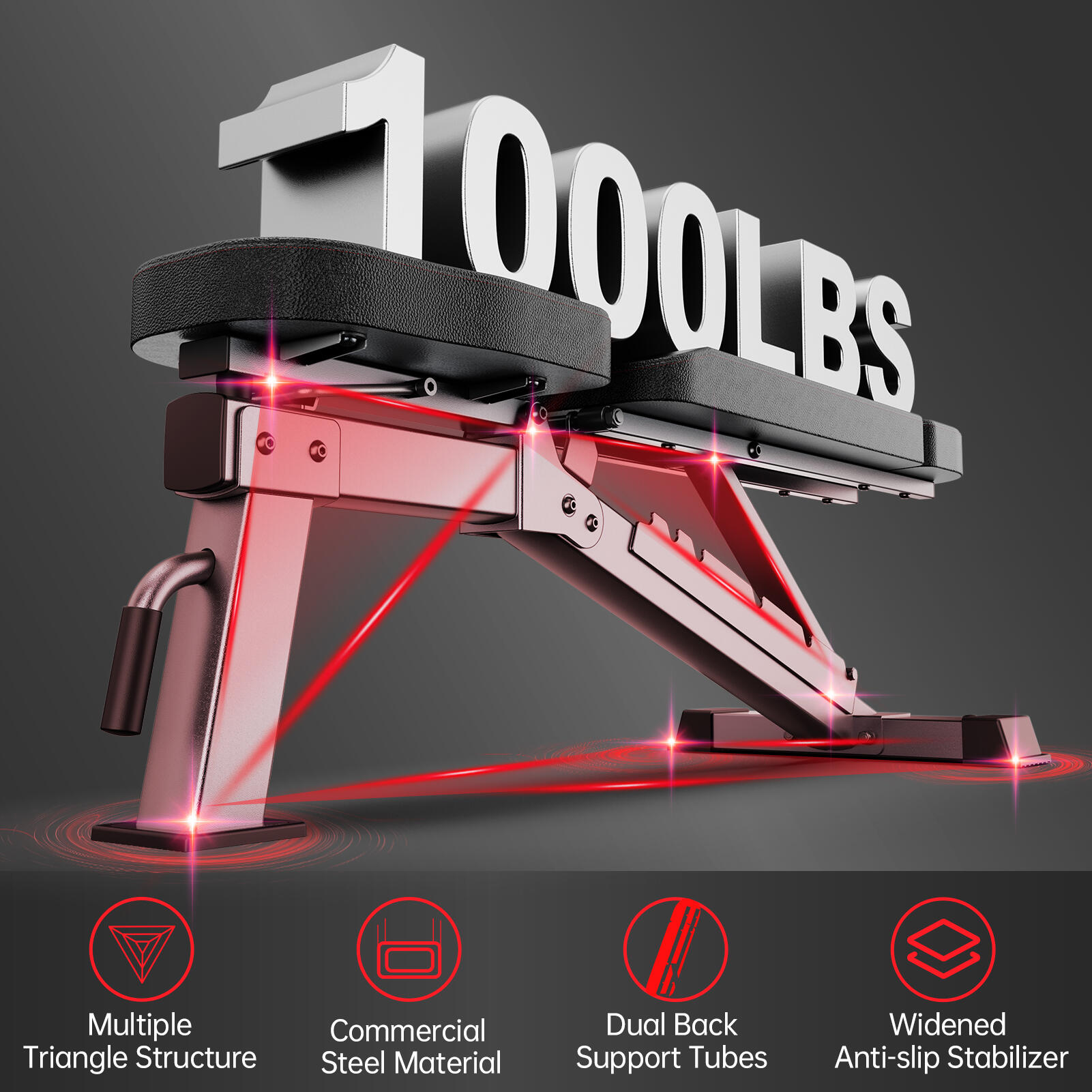 MD80 Banc de Musculation Banc Réglable Pour L'entraînement 2/7