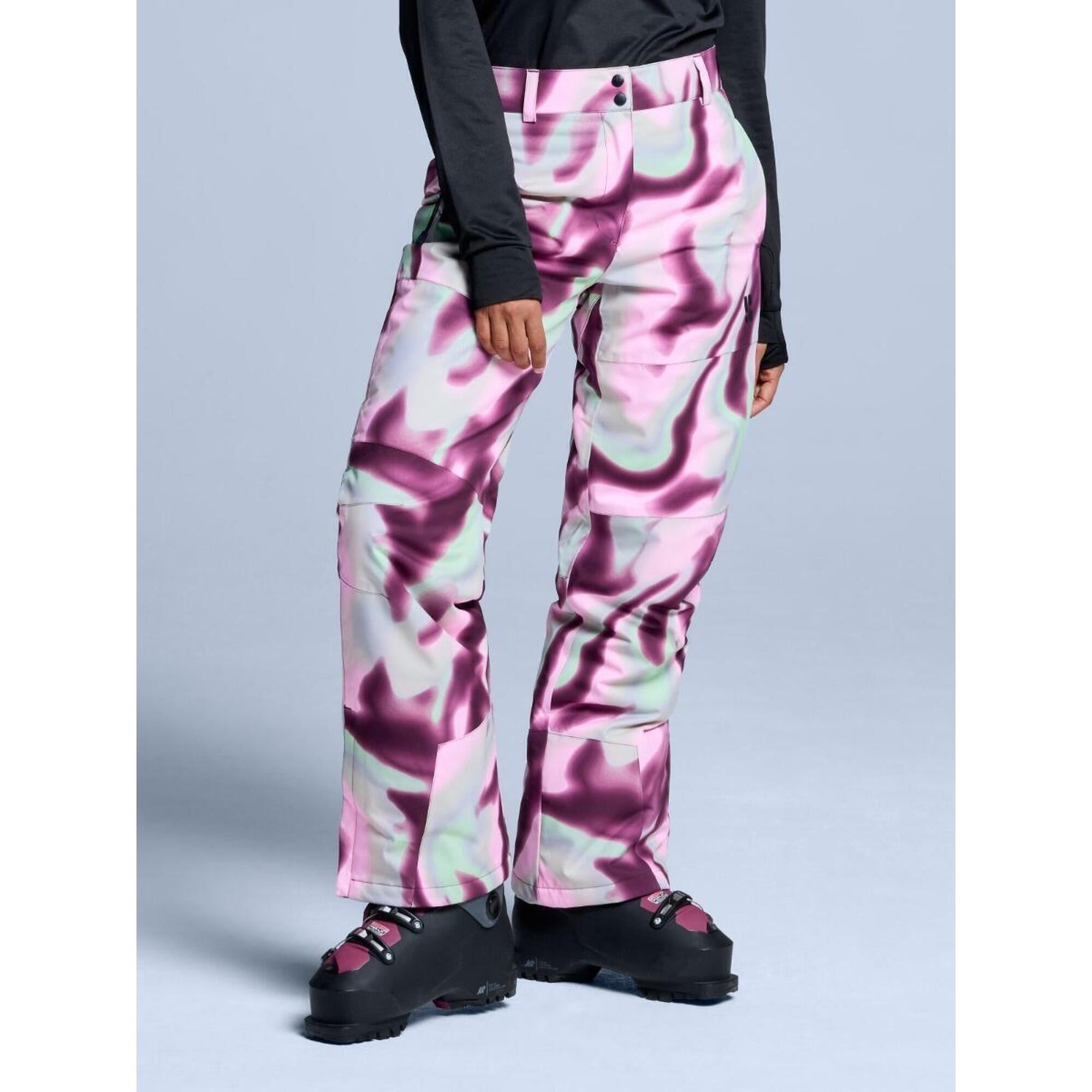 Poederbaas - Pantalon De Ski - Femme - Arty - Isolant 2l - Tie Die Pink Multi - Pantalon De Ski - Vert - Decathlon