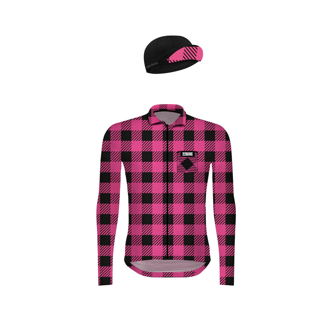 CAMISOLA DE CICLISMO AXADREZADA E BONÉ DE EDIÇÃO LIMITADA 2/5