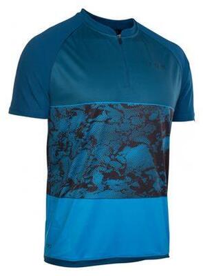 Maglia manica corta mezza zip blu ION Traze AMP