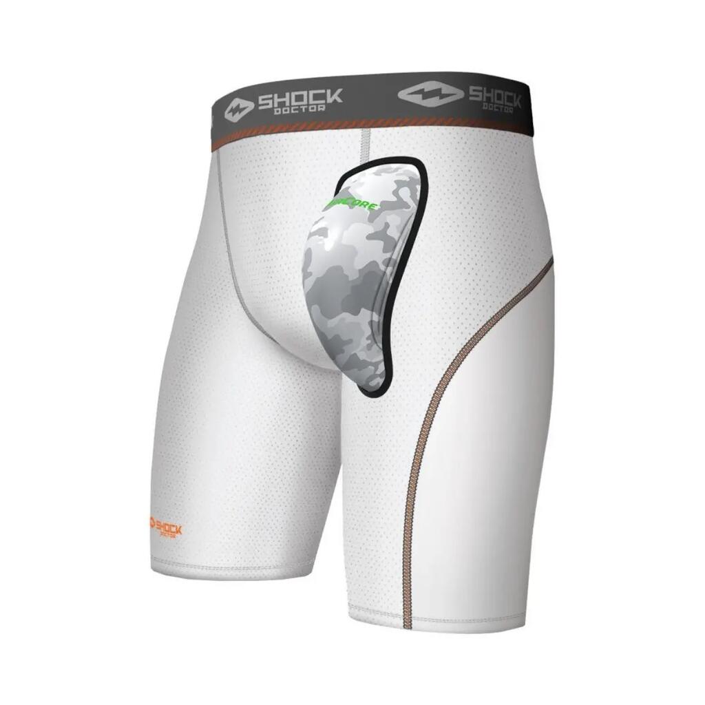 Shock Doctor Compression Short with AirCore Cup White M