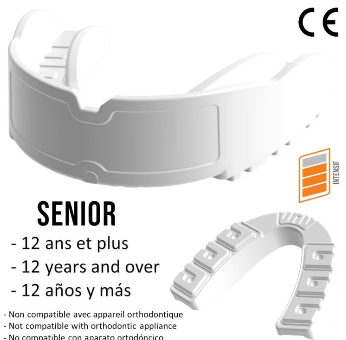 Metal Boxe Protege Dents Simple Senior Blanc 3/3