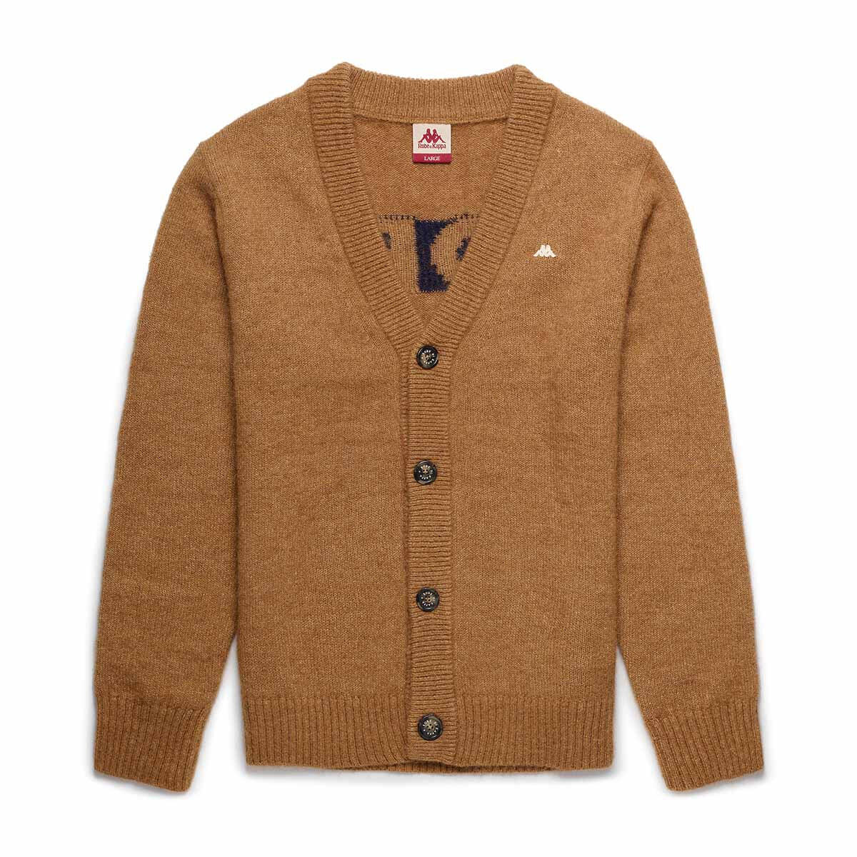 Cardigan da uomo in poliammide marrone da casual 4/4