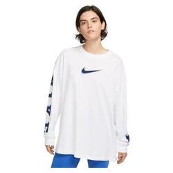 T-shirt manches longues Nike Sportswear blanc, imprimé craquelé