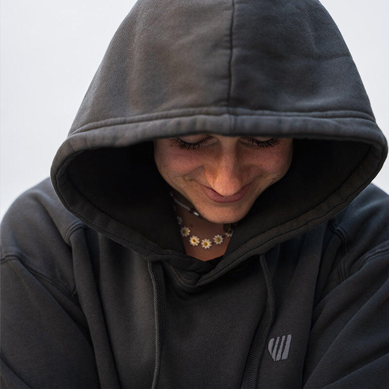Hoodie coton bio La Vague Feroce - Noir 3/4