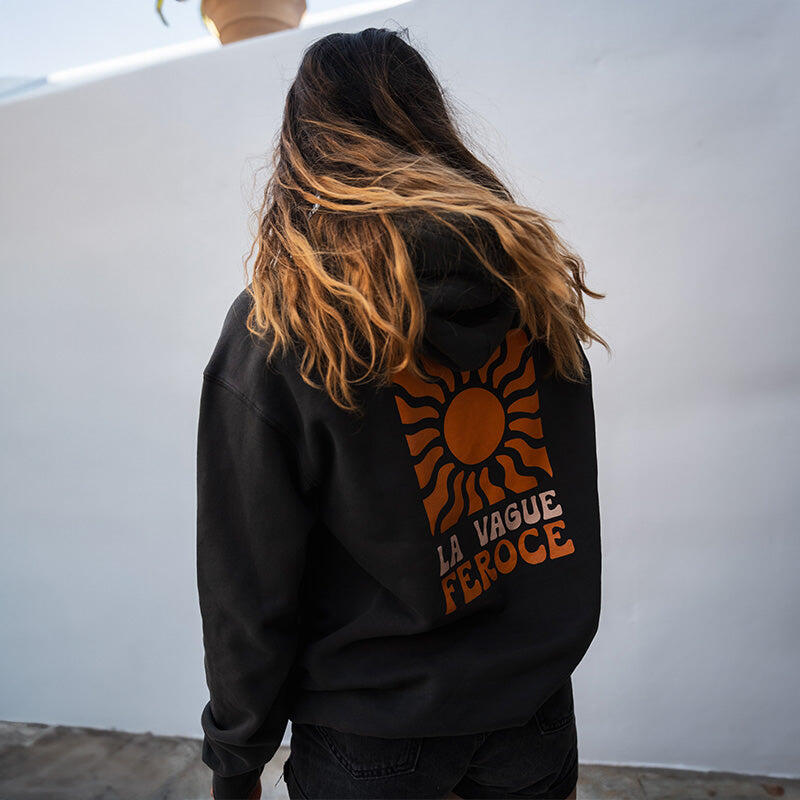 Hoodie coton bio La Vague Feroce - Noir 4/4
