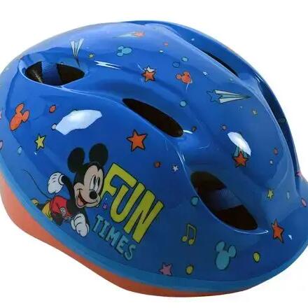 Mickey Mouse Kids' Bike Helmet — Adjustable Rear Dial, Ventilated, Blue.