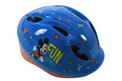 Mickey mouse kinderfietshelm blauw, verstelbaar