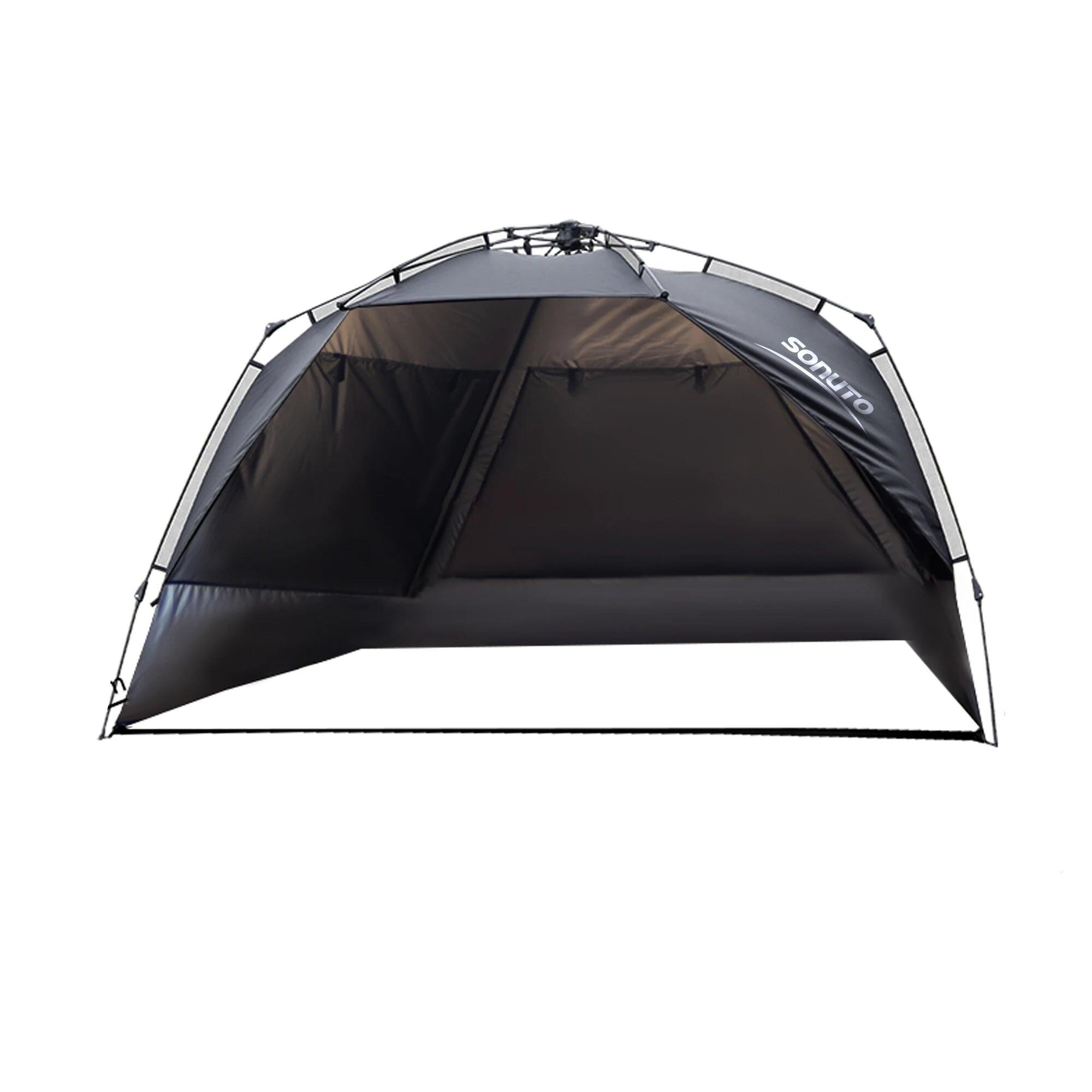 NNEOBA 3-4 Person One-Touch Camping Tent Silver Coated Black