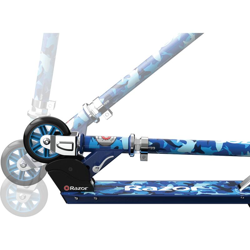 Trotineta pliabila copii 5+ ani Razor A Shark Camo Albastru cu ghidon reglabil