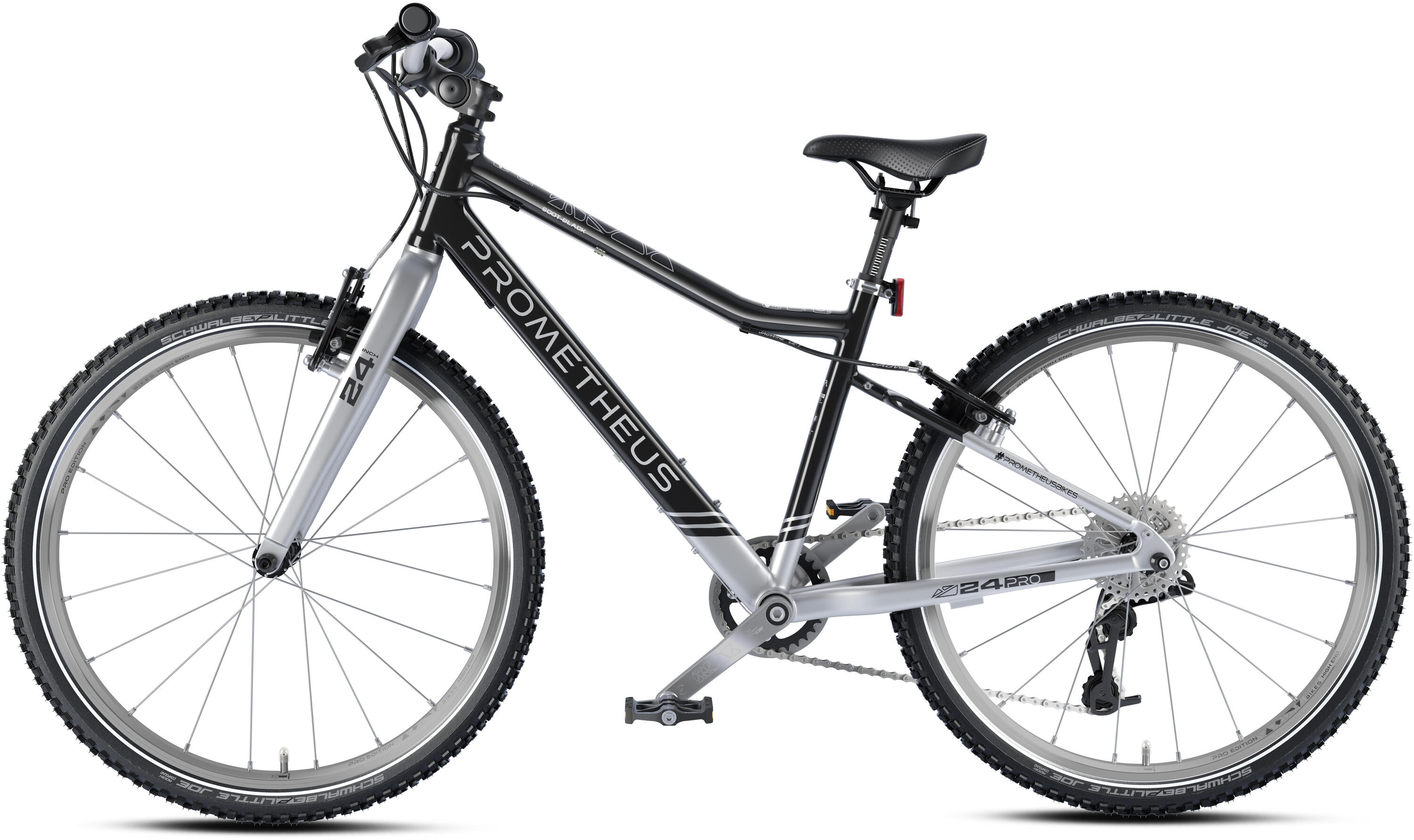 Bici bambini 24 pollici da 7 anni superleggera 8 marce SRAM X4 Nero Argento 4/7
