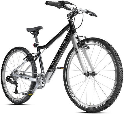 Vélo pour enfants 24 pouces dès 7 ans, super léger, 8 vitesses, Noir et Argent