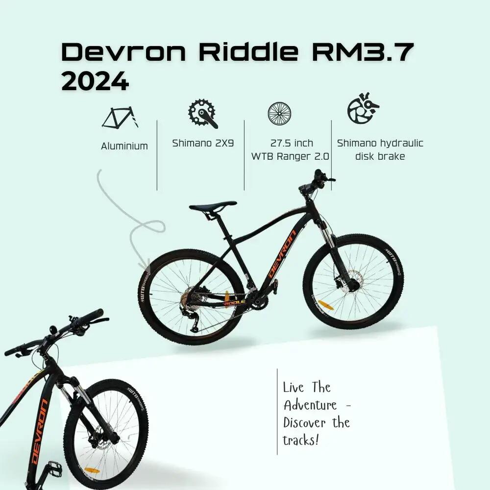 Mtb kerékpár Devron Riddle RM3.7 2024 - 27.5 hüvelyk, L, fekete 6/7