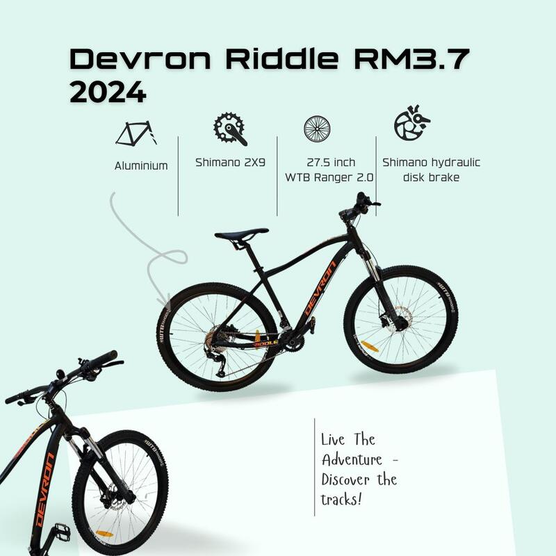 Bicicleta Mtb Devron Riddle RM3.7 2024 - 27.5 Inch, L, Negru