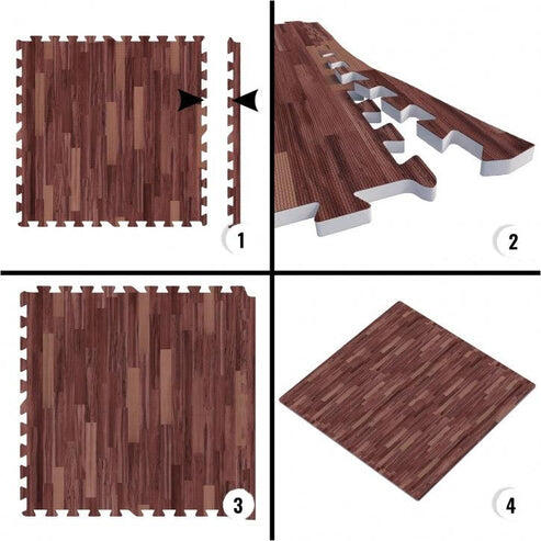 Krawędzie do mat ochronnych PUZZLE 8 szt drewno