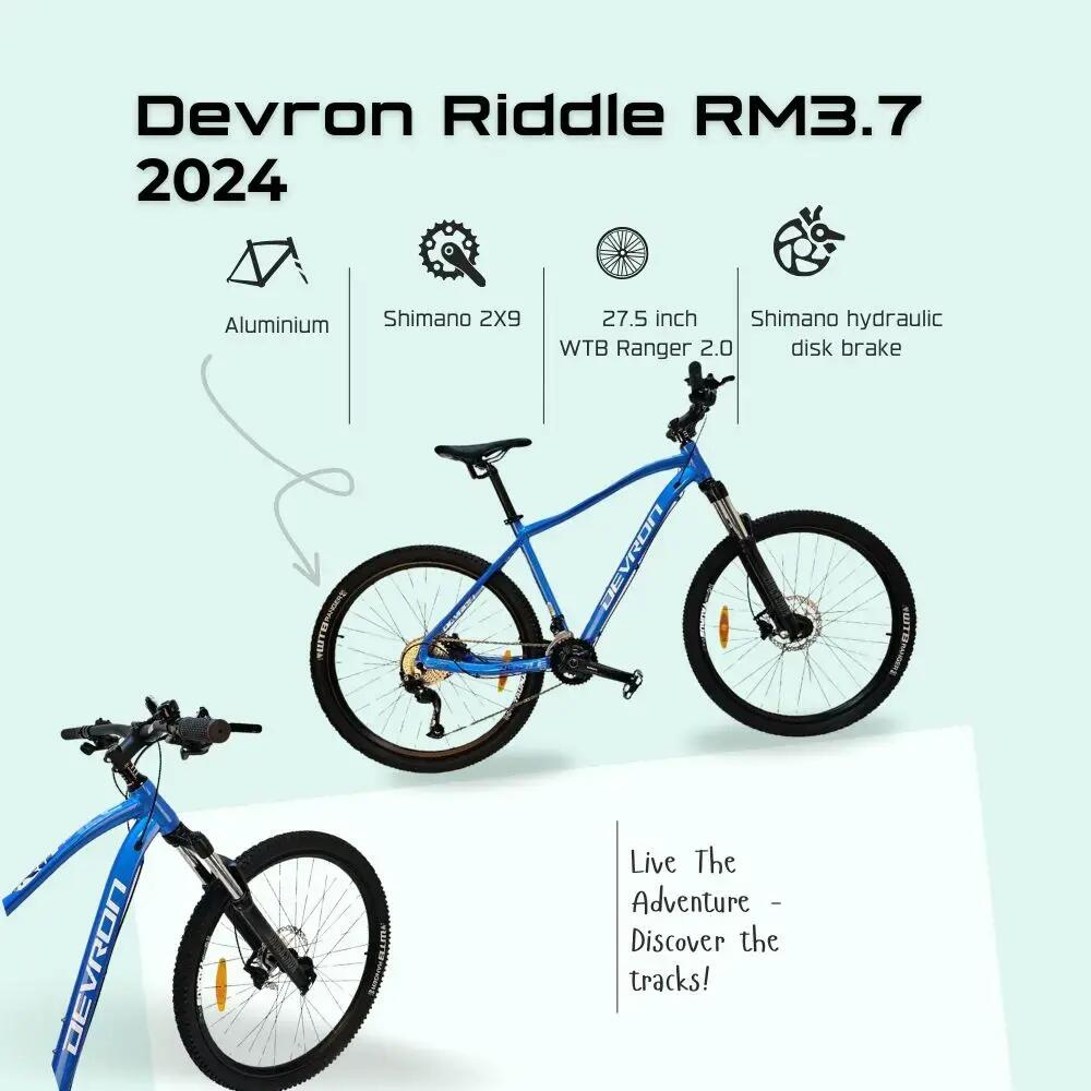 Mtb kerékpár Devron Riddle RM3.7 2024 - 27.5 hüvelyk, L, Kék, Kék 6/7
