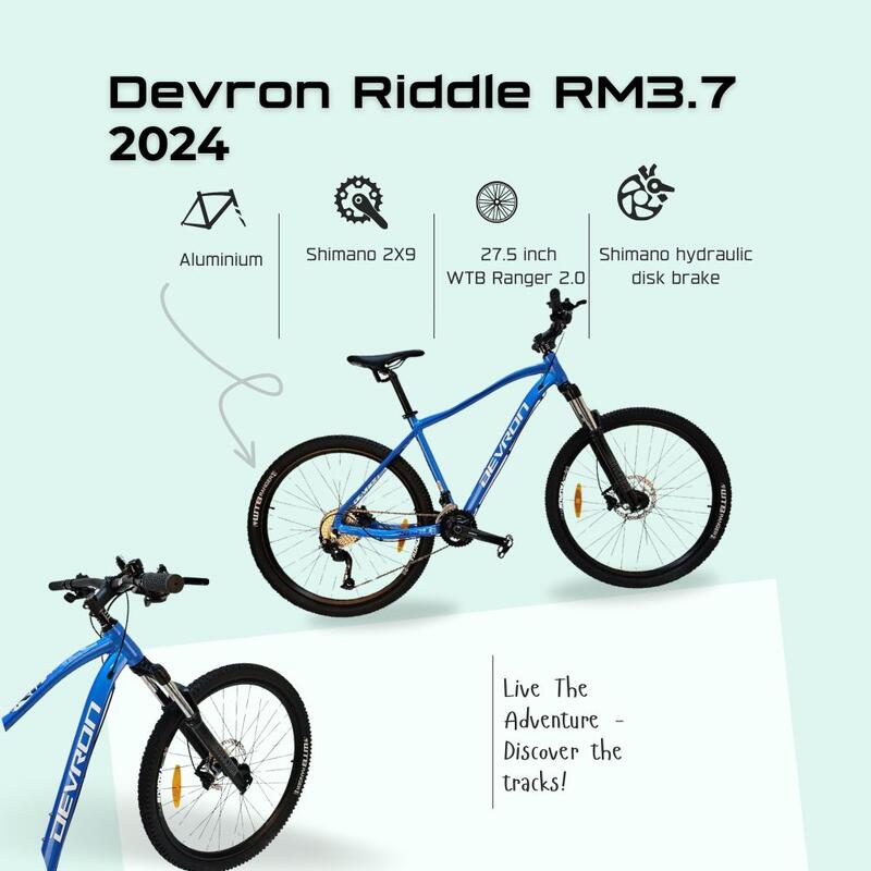 Bicicleta Mtb Devron Riddle RM3.7 2024 - 27.5 Inch, M, Albastru