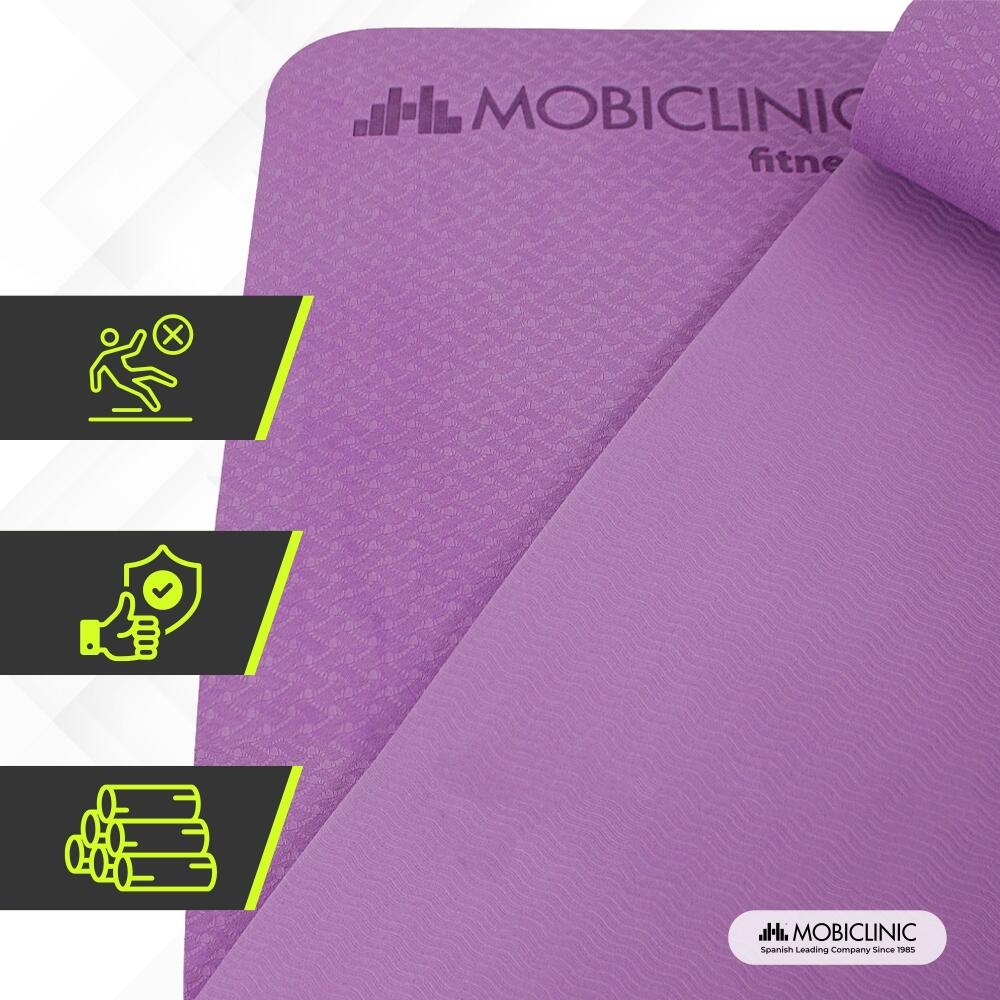 Tapis de yoga 6mm doux adhérence 181 x 61 cm pilates Violet 3/8