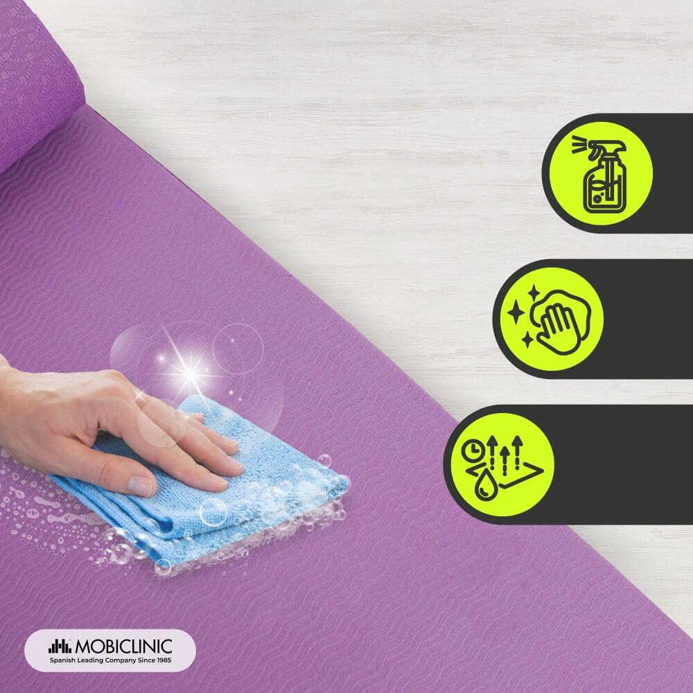 Tapis de yoga 6mm doux adhérence 181 x 61 cm pilates Violet 6/8