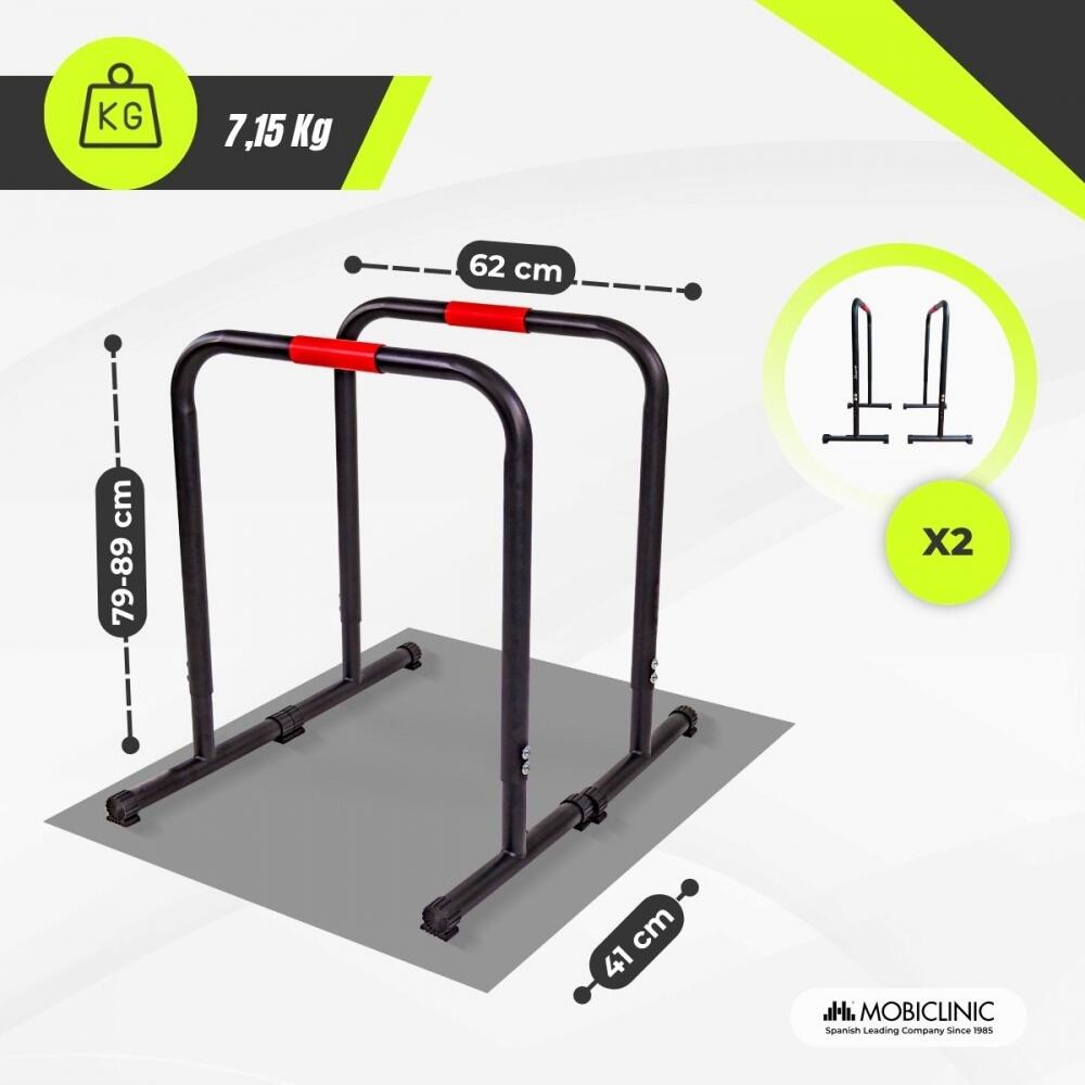 Barras paralelas ajustáveis (79-89 cm) Barras de fundos Montagem fácil 2/7