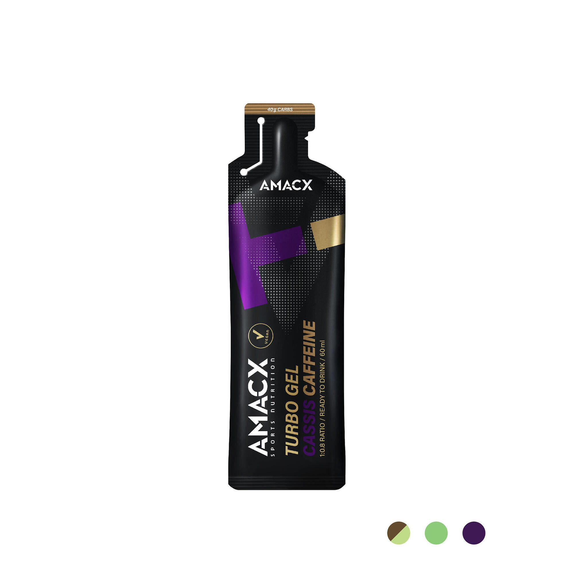 Amacx - Turbo Gel Cassis Caféine | 12 Pack - Gel Énergétique - Decathlon