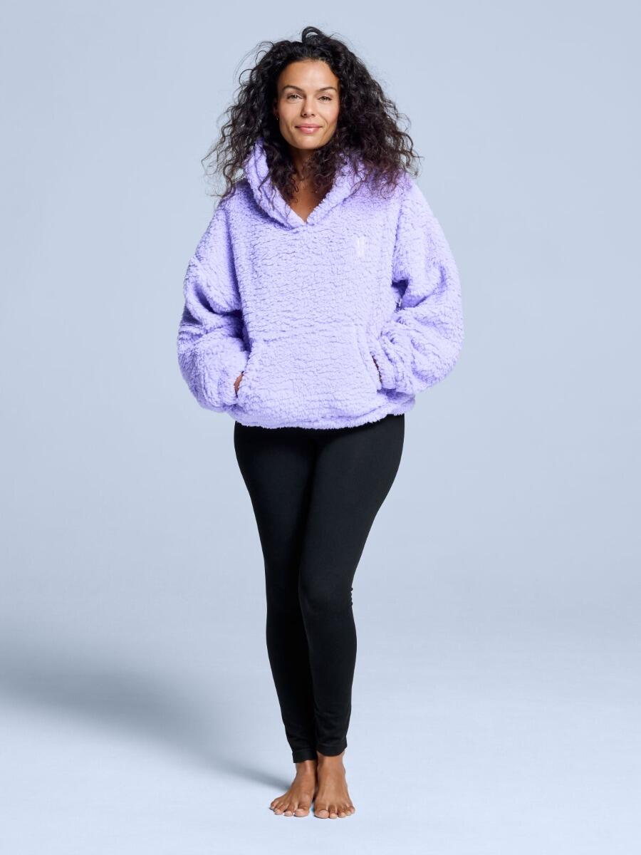 Sweat à capuche moelleux - Femme - Quatre saisons - Teddy - Lilas 3/7