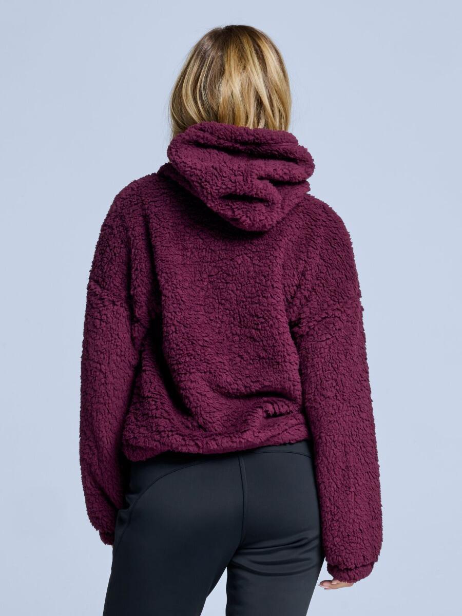 Sweat à capuche moelleux - Femme - Quatre saisons - Teddy - Bordeaux 3/7