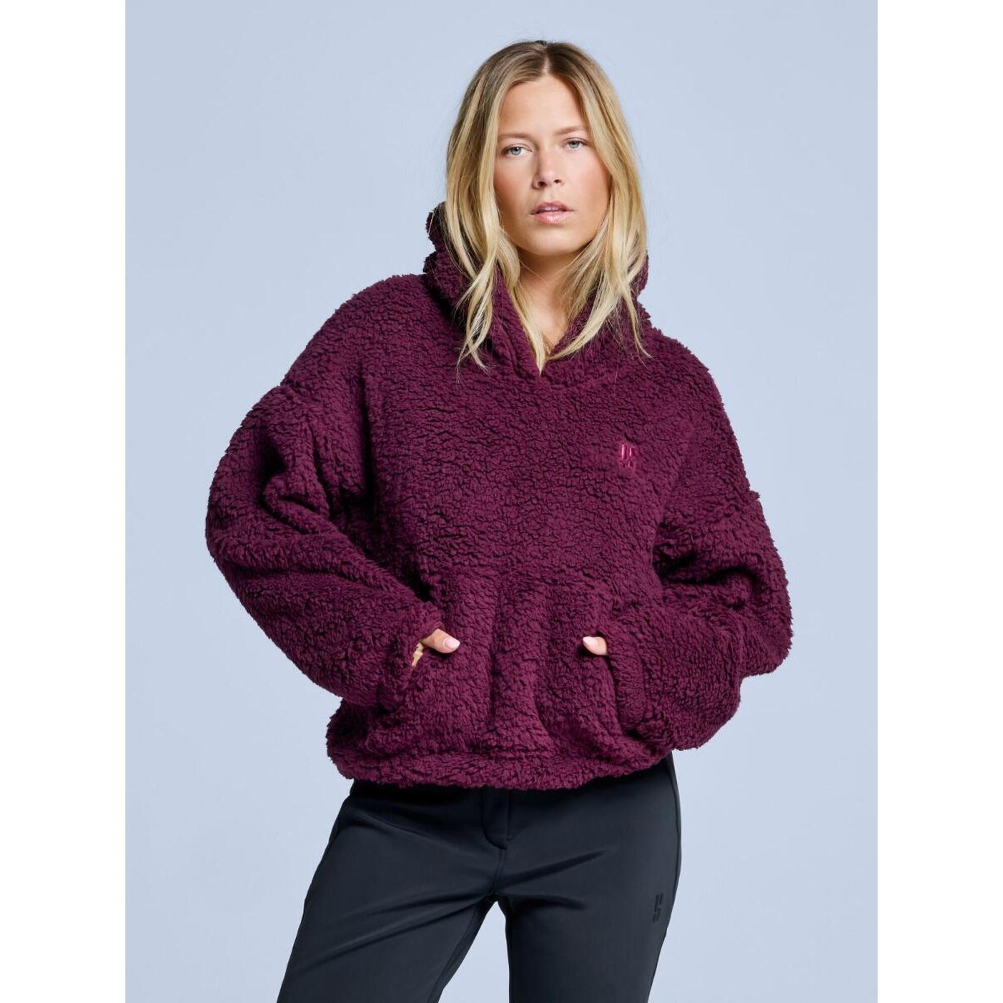 Poederbaas - Sweat À Capuche Moelleux - Femme - Quatre Saisons - Teddy - Bordeaux - Sweat-shirt - Rouge - Decathlon